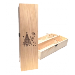 000006b - Кутия за вино с отварящ се капак „Весели празници 000006b - Кутия за вино с отварящ се капак „Весели празници